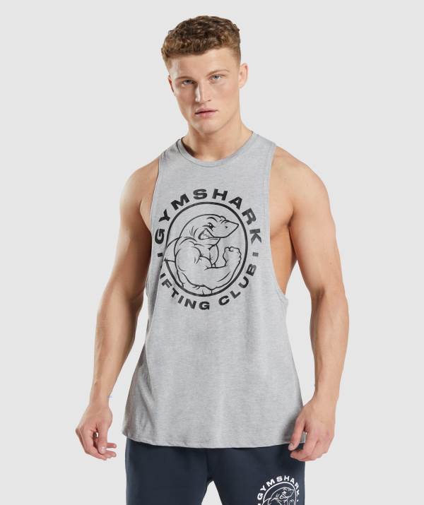 Panske Tielko Gymshark Legacy Drop Arm Svetlo Siva | WO1237854